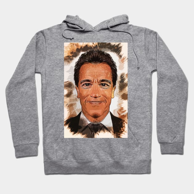 Arnold Schwarzenegger - Caricature Hoodie by Naumovski